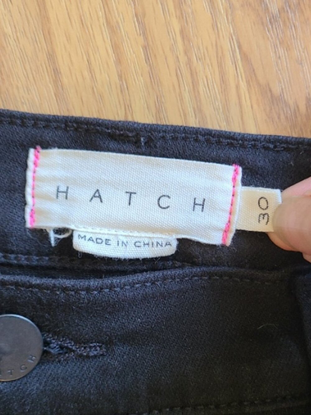 HATCH UNDER THE BUMP SLIM CROP MATERNITY JEANS STRETCH DENIM BLACK sz 30 - Picture 6 of 6